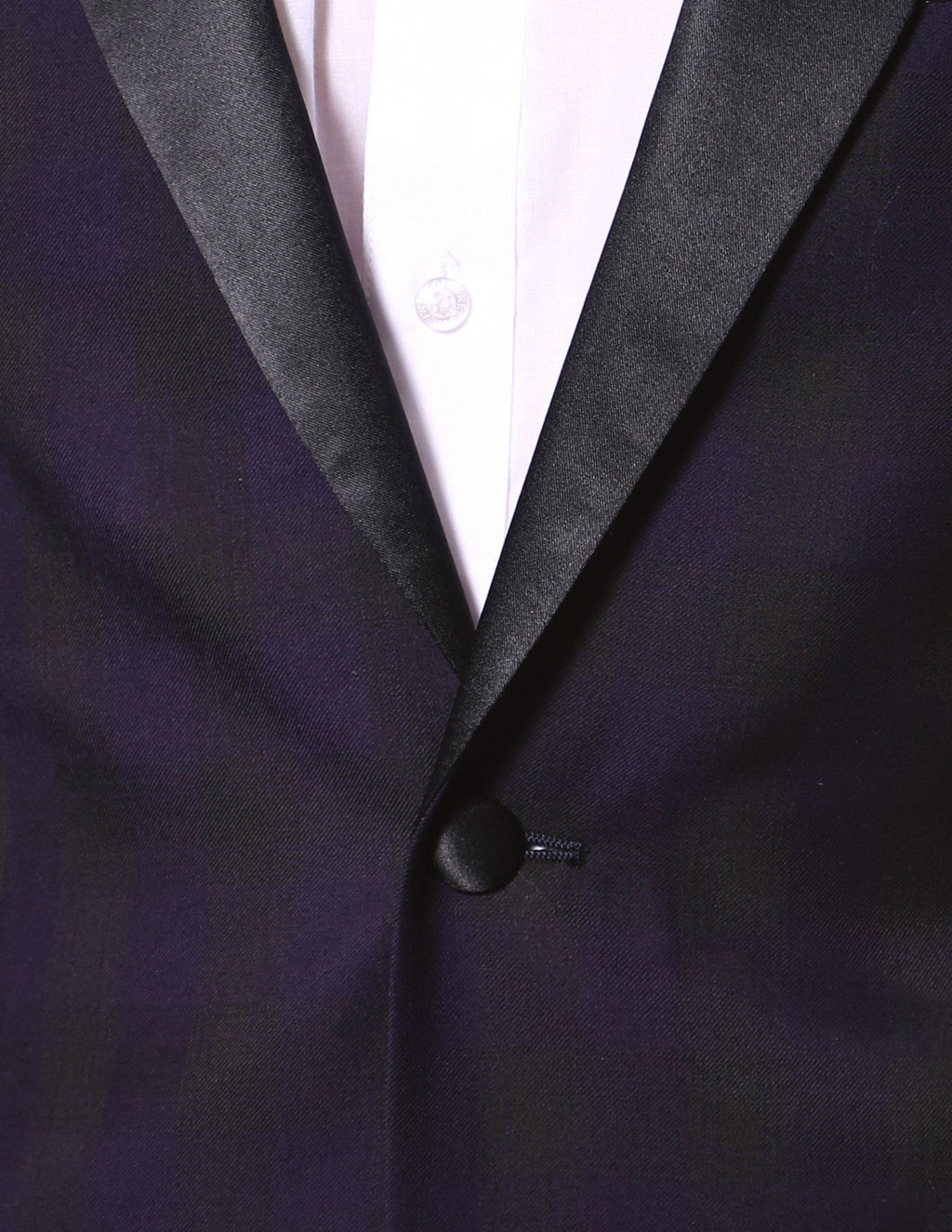 The Astor Purple Plaid Slim Shawl Tuxedo Blazer