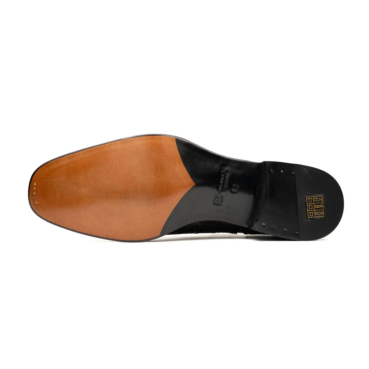 Dark Brown Cap-Toe Oxford Shoes with Perforated Detail