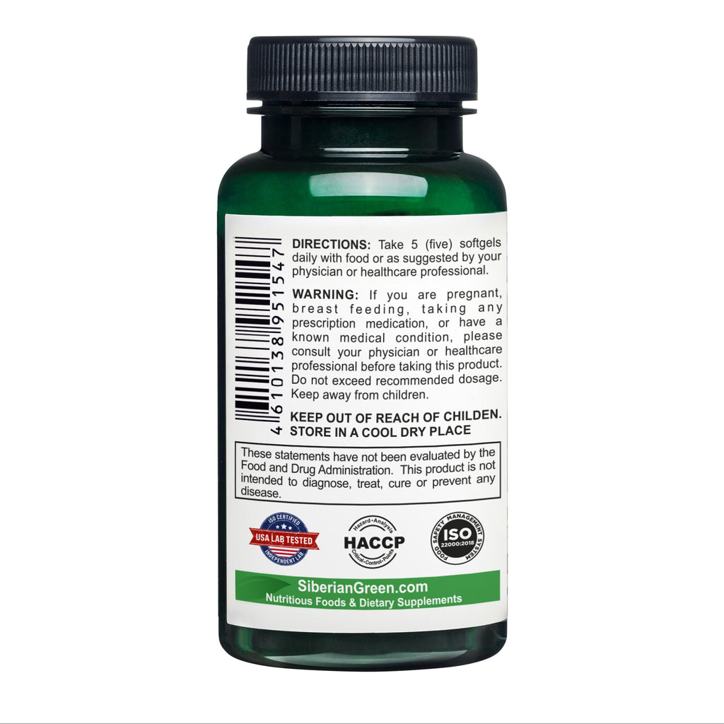 Siberian Green Amaranth Seed Oil Capsules – 200 Softgels | Cold Pressed & Unrefined