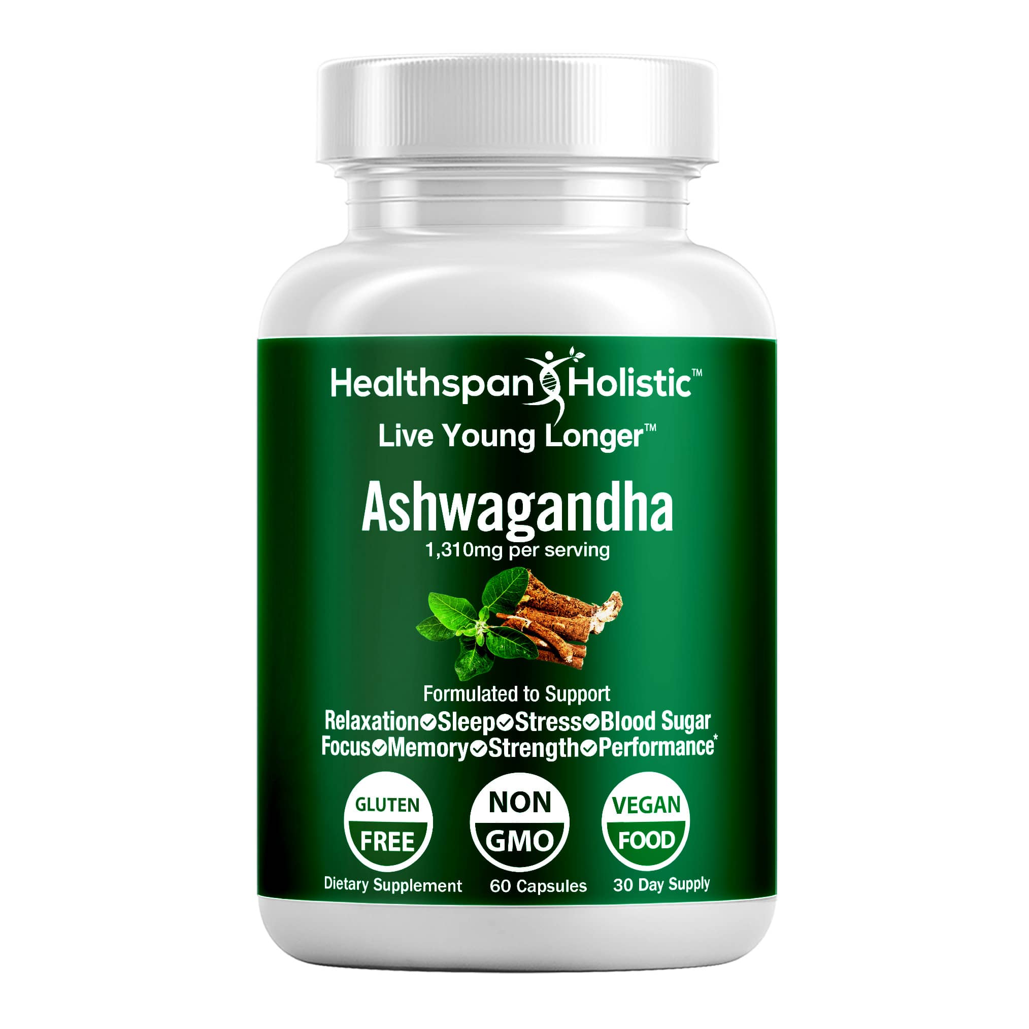 Organic Ashwagandha Adaptogen 60 Capsules