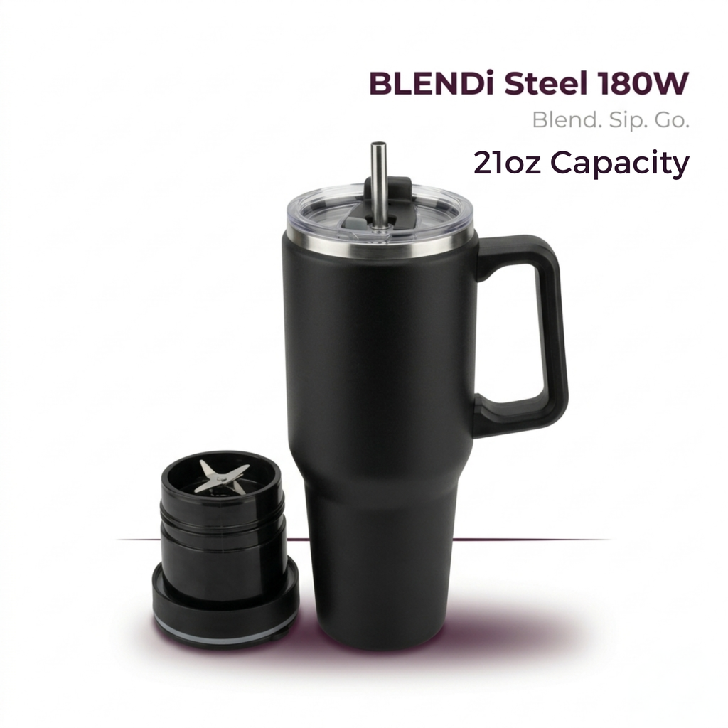 BLENDi Steel Insulated Portable Blender – 21oz, Crushes Ice, USB-C Rechargeable