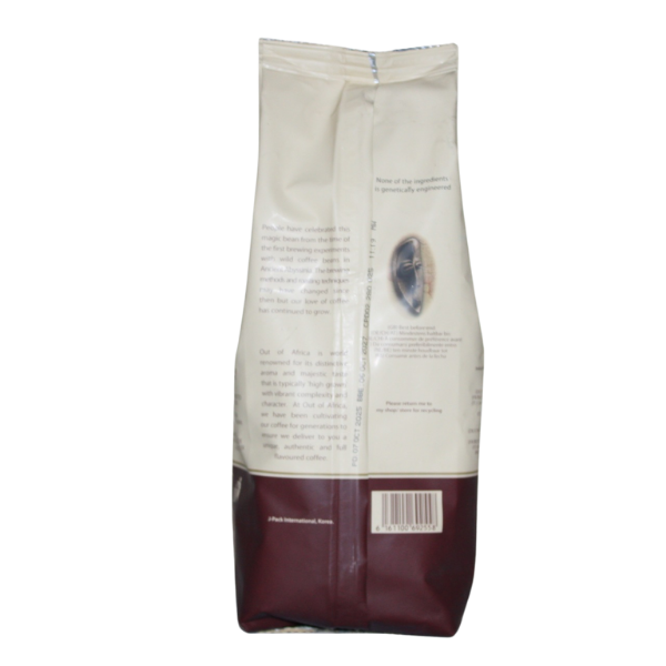 Mt. Kenya Dark Roast Ground Coffee 250g back information panel
