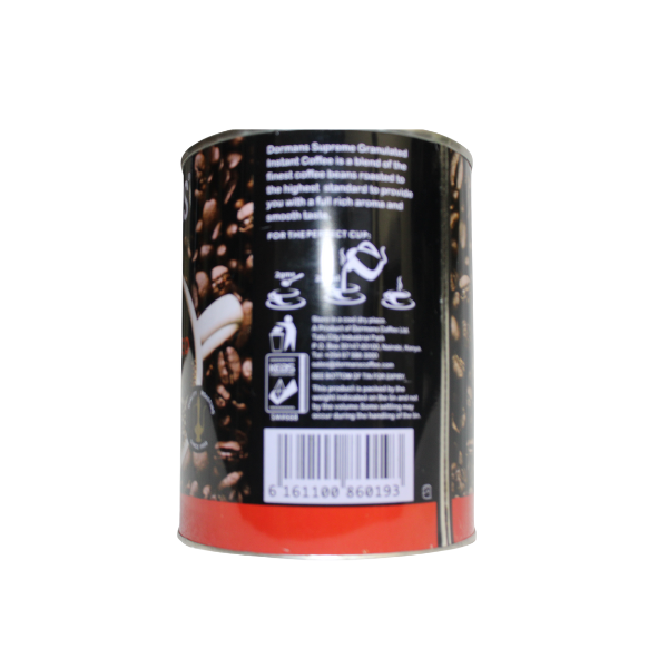 Dormans Supreme Granulated Instant Coffee 200g back label view 