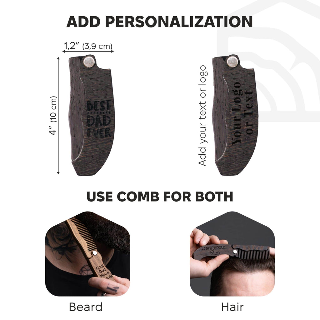 Wooden Beard Comb – Best Dad Ever