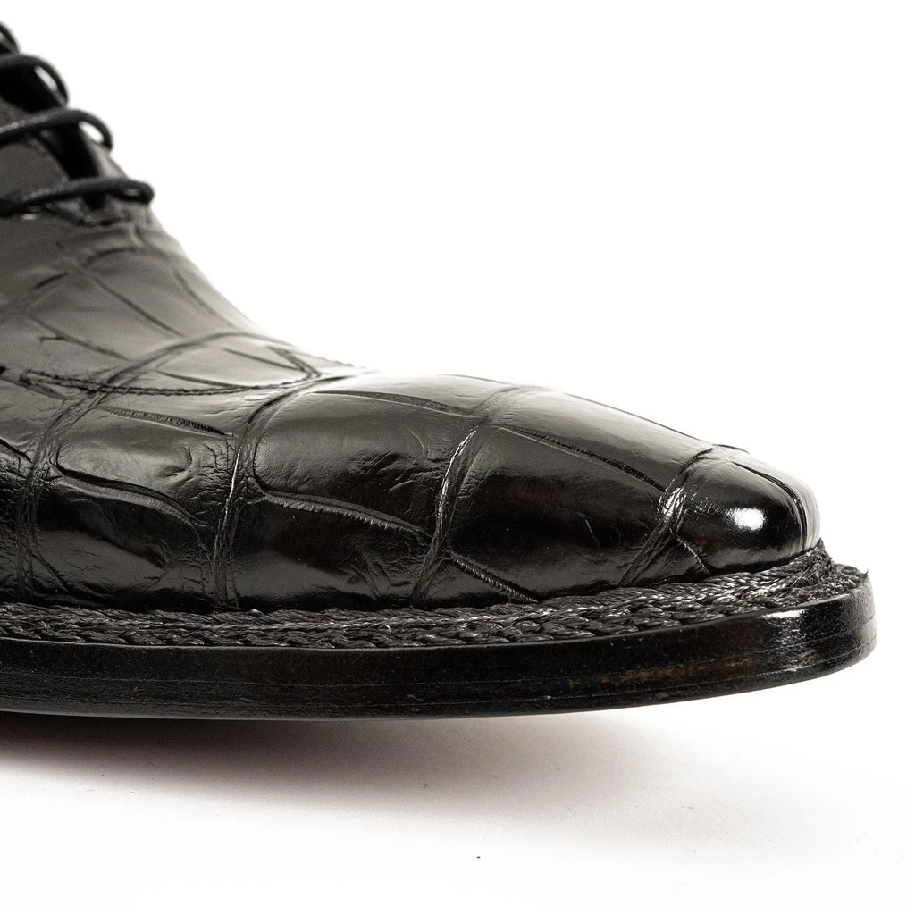 Black Textured Lace-Up Dress Shoe