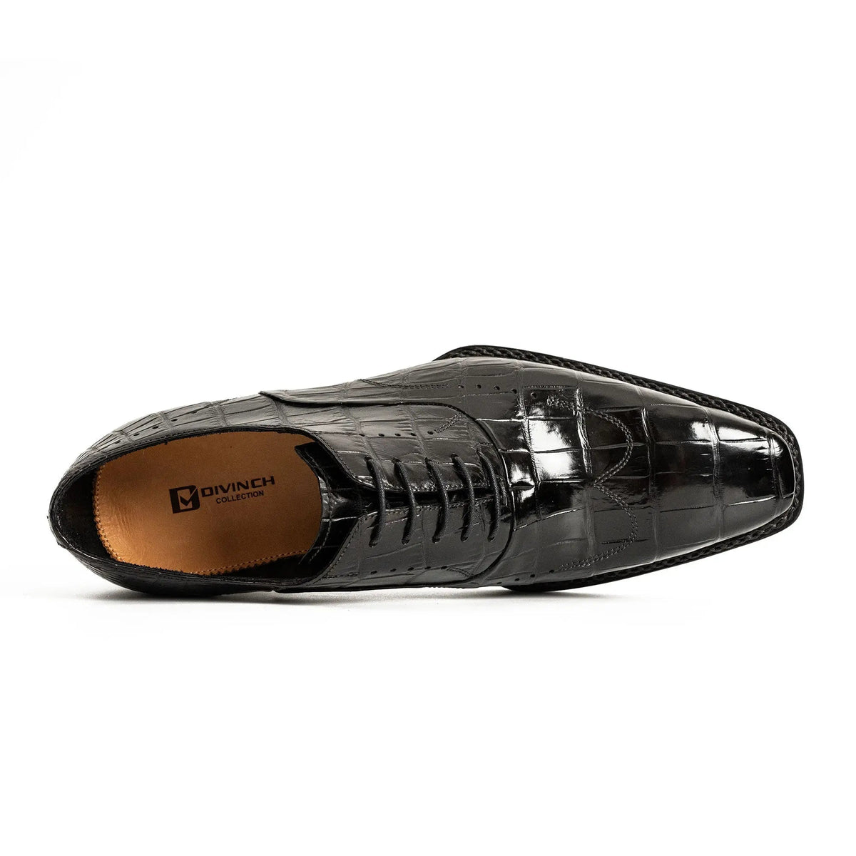 Black Textured Lace-Up Dress Shoe