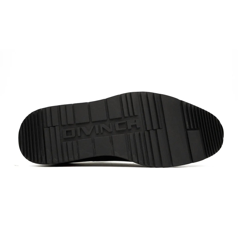 Black Platform Plain-Toe Lace-Up Shoe