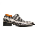 Silver and Black Textured Monk Shoe