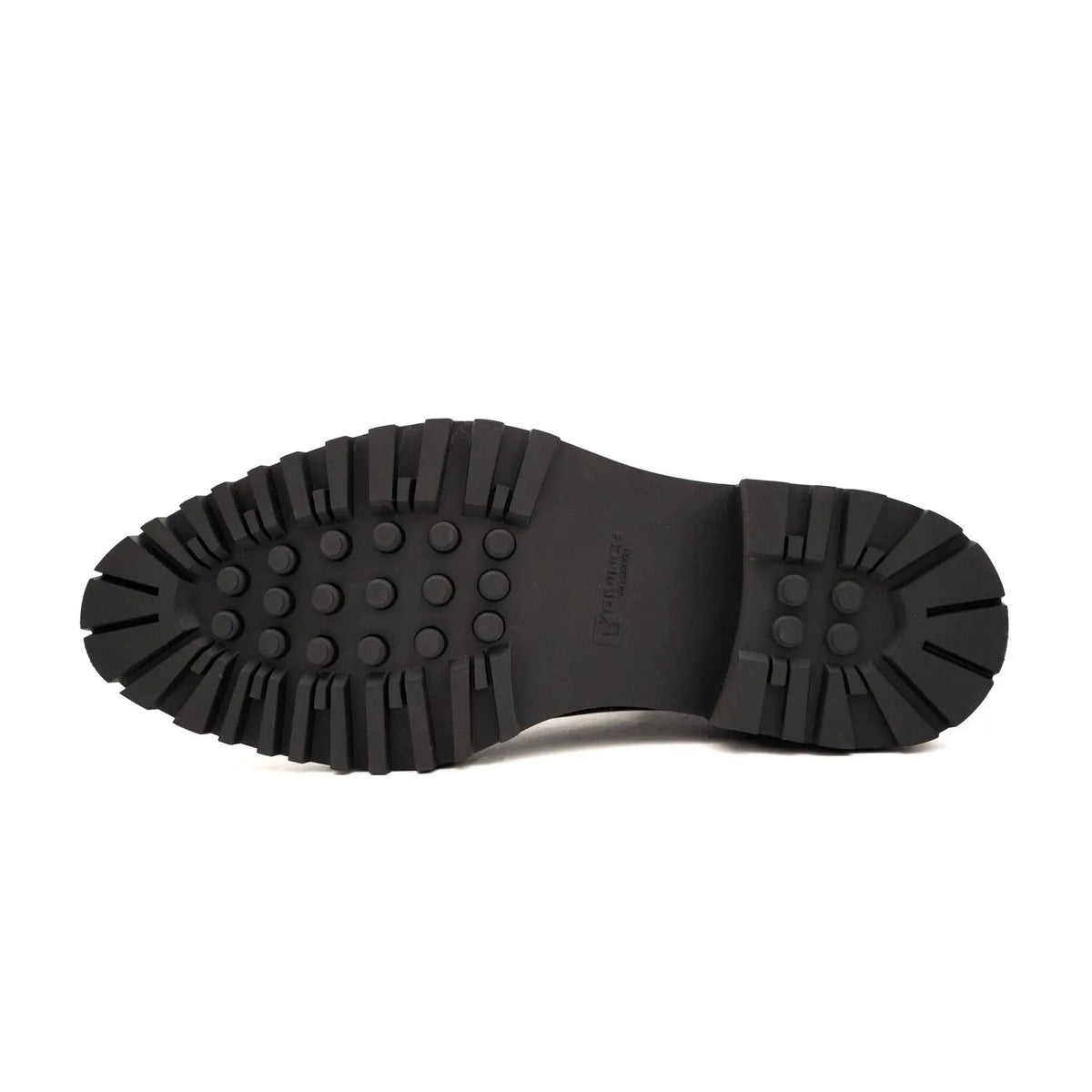 Black Lug Sole Chelsea Ankle Boot with Rear Pull Tab