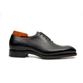 Black Plain-Toe Oxford Shoes with Polished Finish