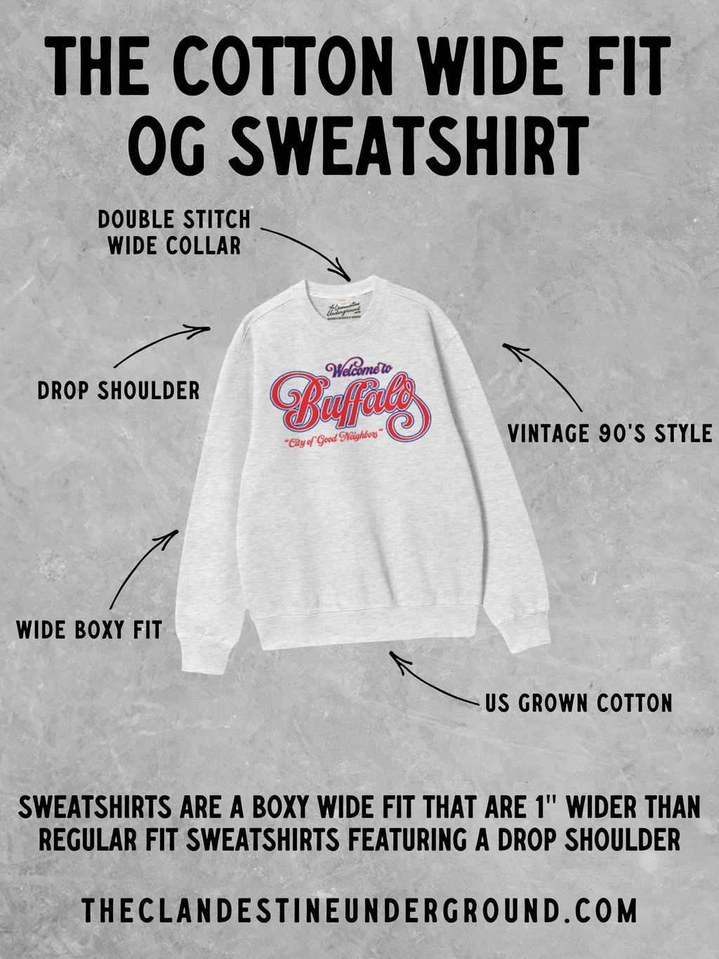 Underground Original Design: Knoxville Baseball Club Boxy Cotton Sweatshirt