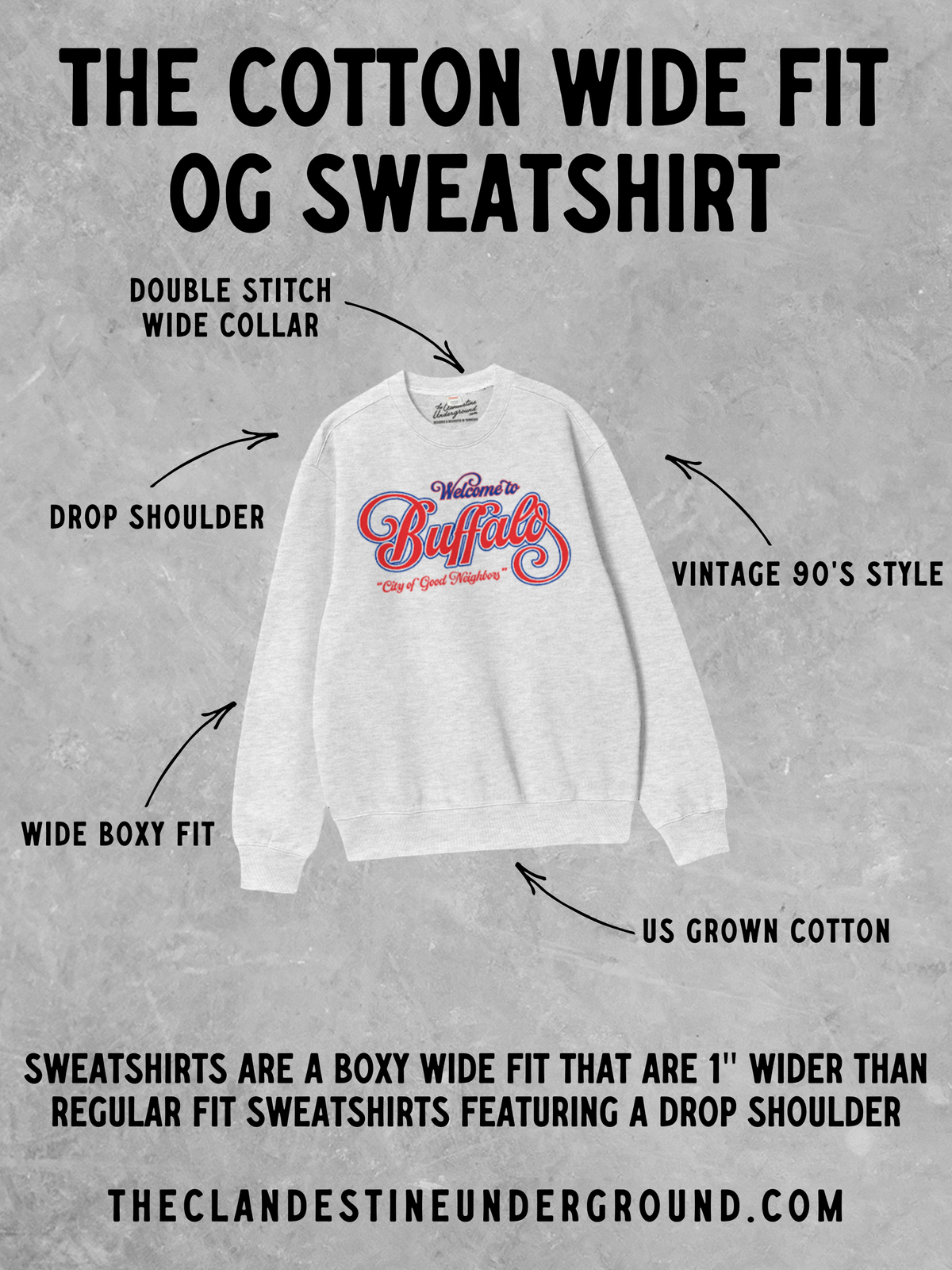 Underground Original Design: Have a Merry Christmas, Stamps Boxy Cotton 90's Sweatshirt
