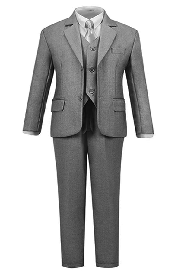 Ferrecci Boys Light Grey 5-Piece Suit Set – Formal Kids Suit (JAX JR)