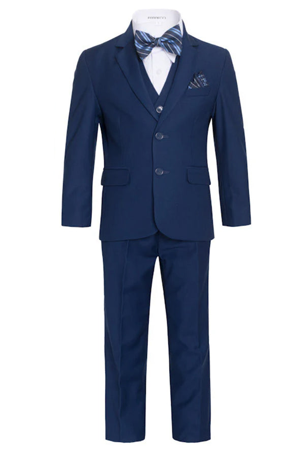 Ferrecci Boys 5-Piece Navy Suit Set – Formal Kids Suit (JAX JR)