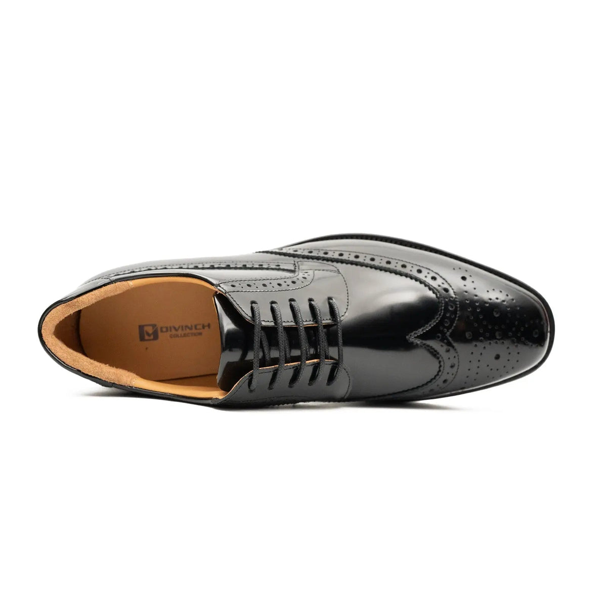 Black Platform Wingtip Derby Shoe