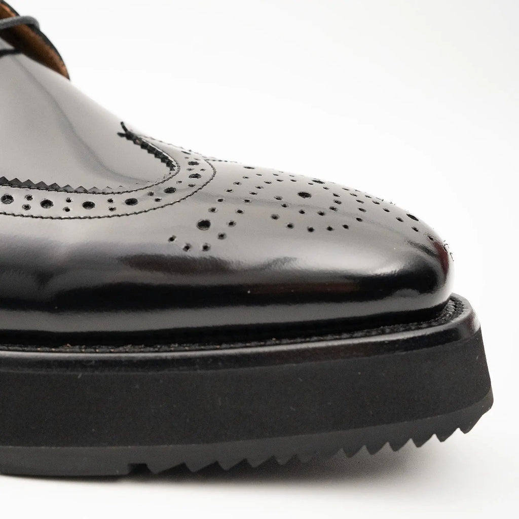 Black Platform Wingtip Derby Shoe