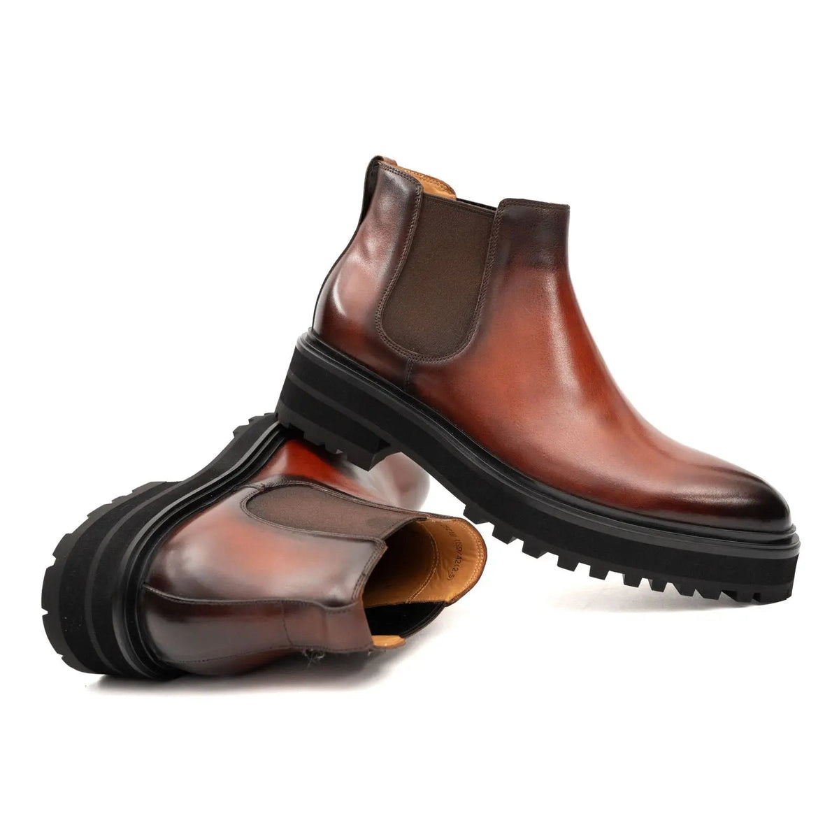 Reddish-Brown Chelsea Boot with Dark Toe