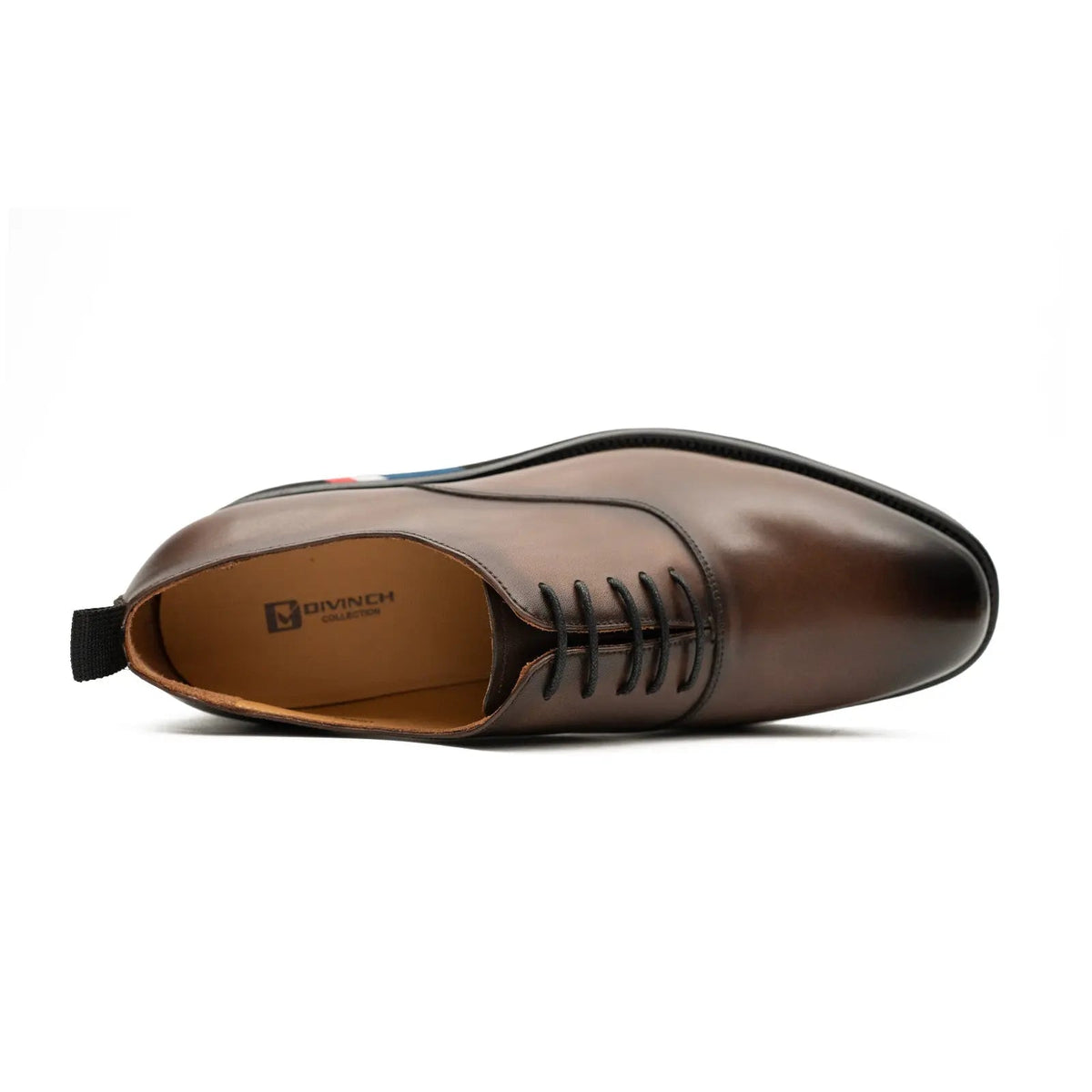 Brown Platform Plain-Toe Lace-Up Shoe