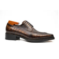 Dark Brown Textured Apron-Toe Derby Shoe