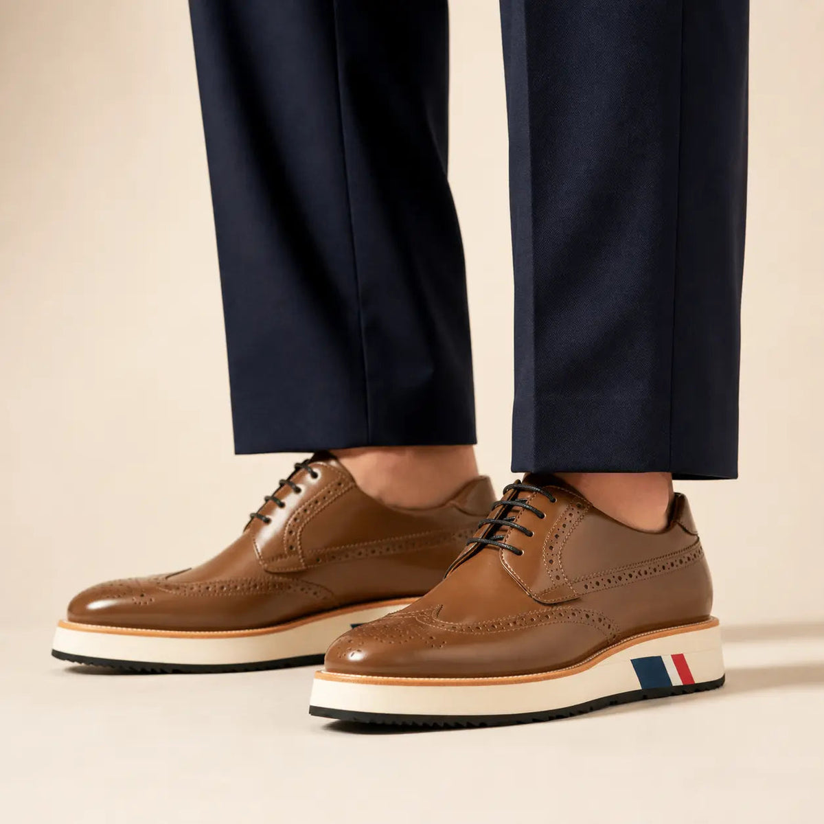 Brown Derby Shoe with Rounded Toe