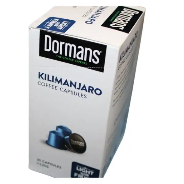 Dormans premium coffee capsule bundle with three coffee varieties, including Espresso, Kilimanjaro Light & Fruity, and Suprema capsules for coffee lovers.