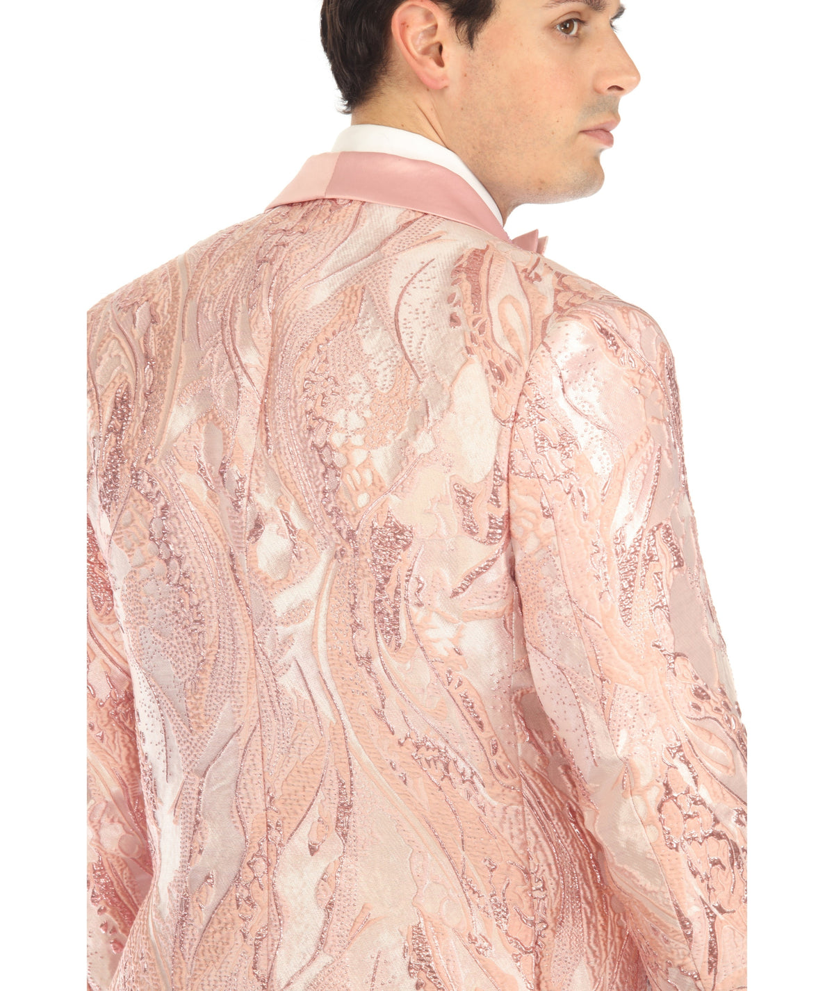 Cosmopolitan Pink Men's Shawl Collar Tuxedo 1 Button 2 Vent Slim Fit Blazer