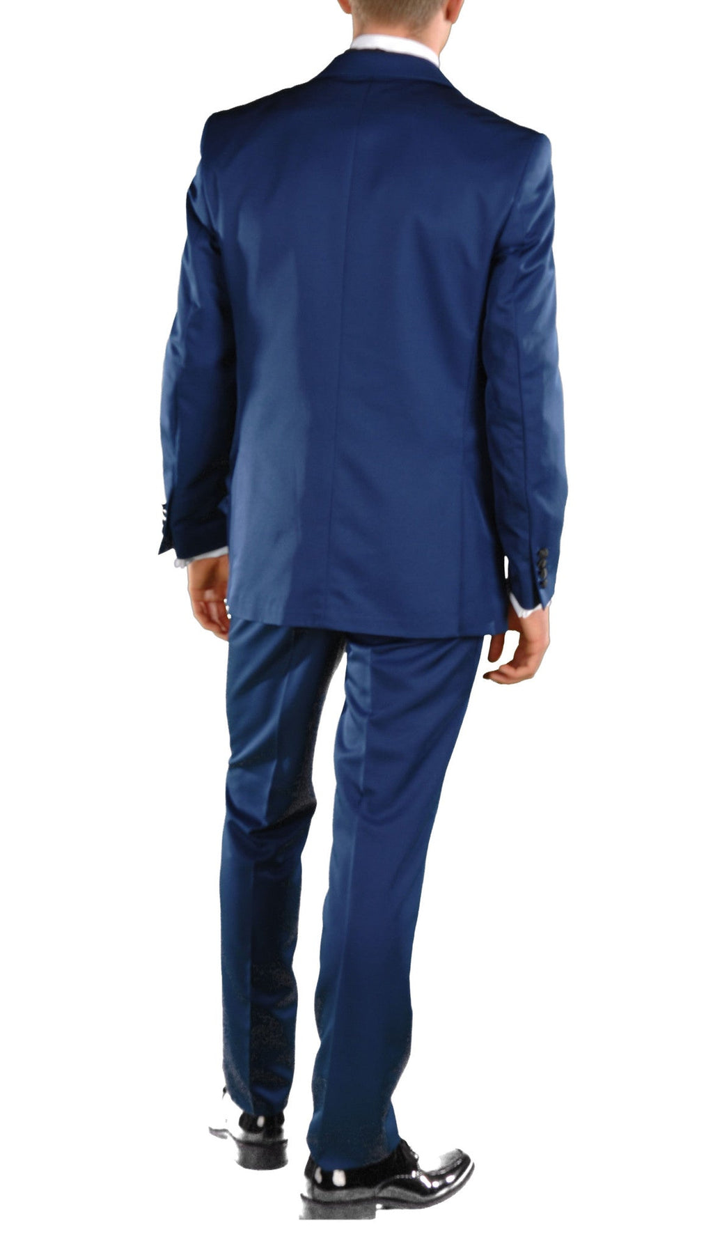 Dark Blue Slim Fit Peak Lapel 2pc Tuxedo - Crisp