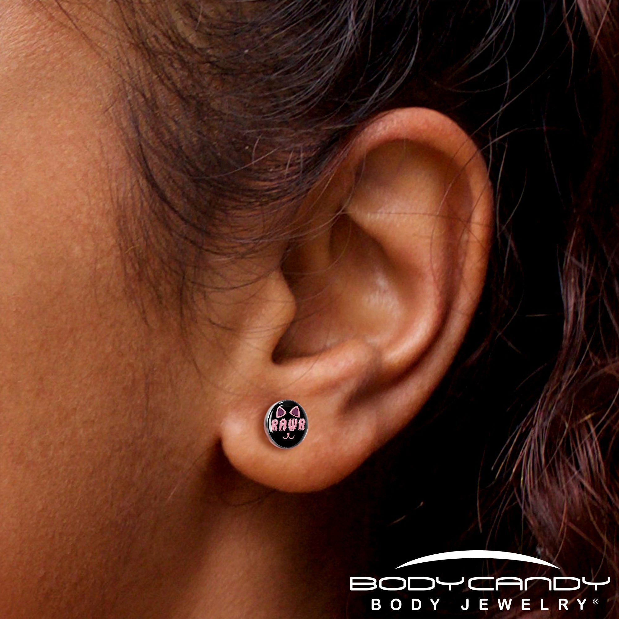 RAWR Kitty Cat Stud Earrings by Onyx O