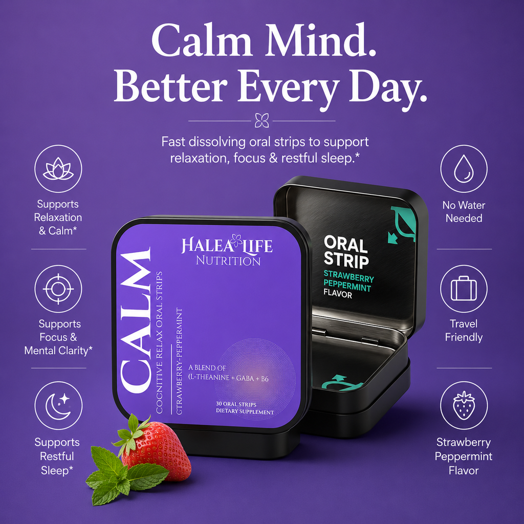 Calm & Focus Dissolvable Strips - L-Theanine, GABA & Vitamin B6