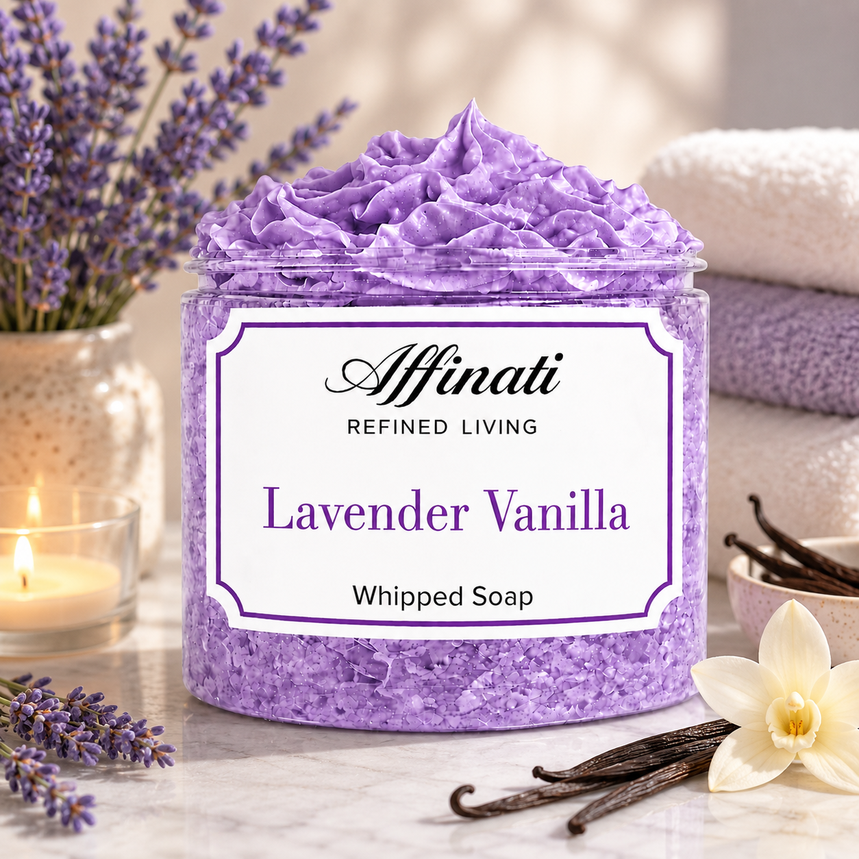 Lavender Vanilla Whipped Soap - 20 oz
