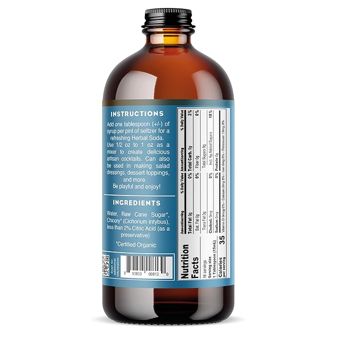 Roasted Chicory Root Simple Syrup - Organic