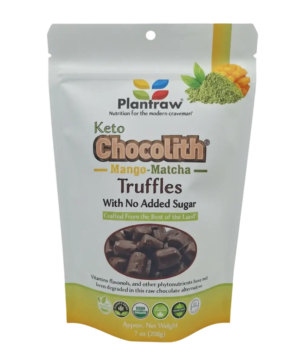 Chocolith® - Mango-Matcha-Keto (7.2oz) - Vegan, Organic, Gluten-Free, 0g Refined Carbs. 3.2g Net Carbs.