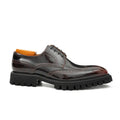 Dark Burgundy Wingtip Derby Shoes with Lug Sole