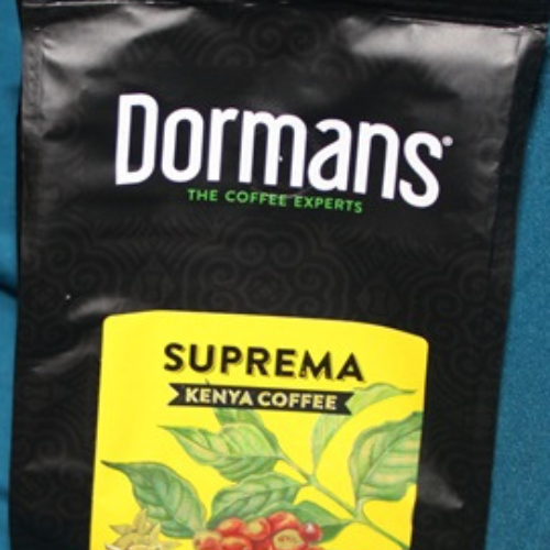 Dormans SUPREMA Kenya Coffee package front branding close up