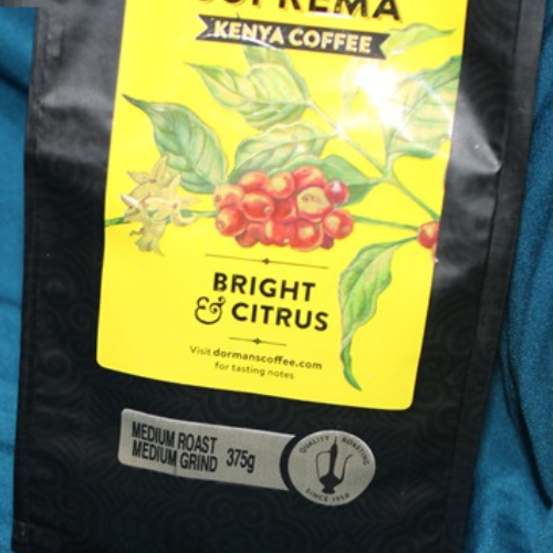 Dormans SUPREMA Kenya Coffee lower package label close up