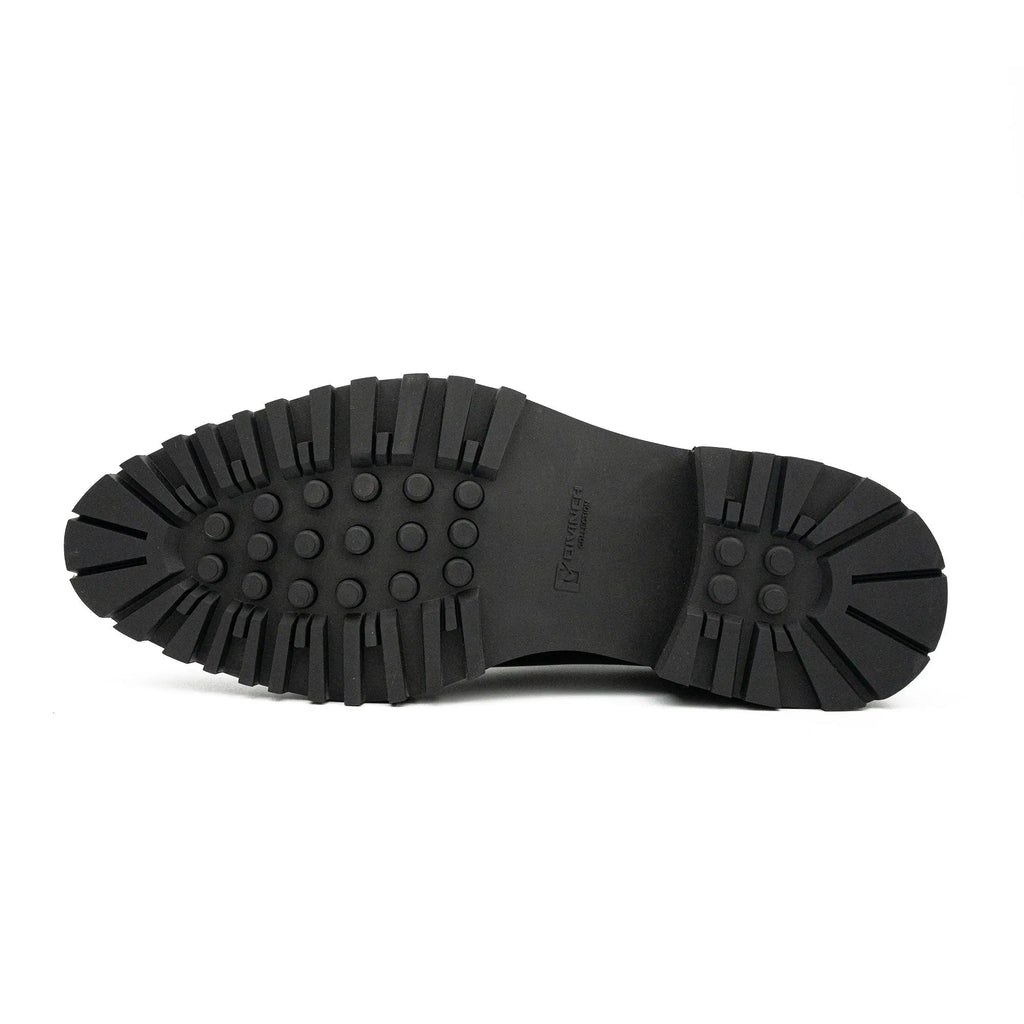 Dark Brown Lug Sole Double Buckle Monk Shoe