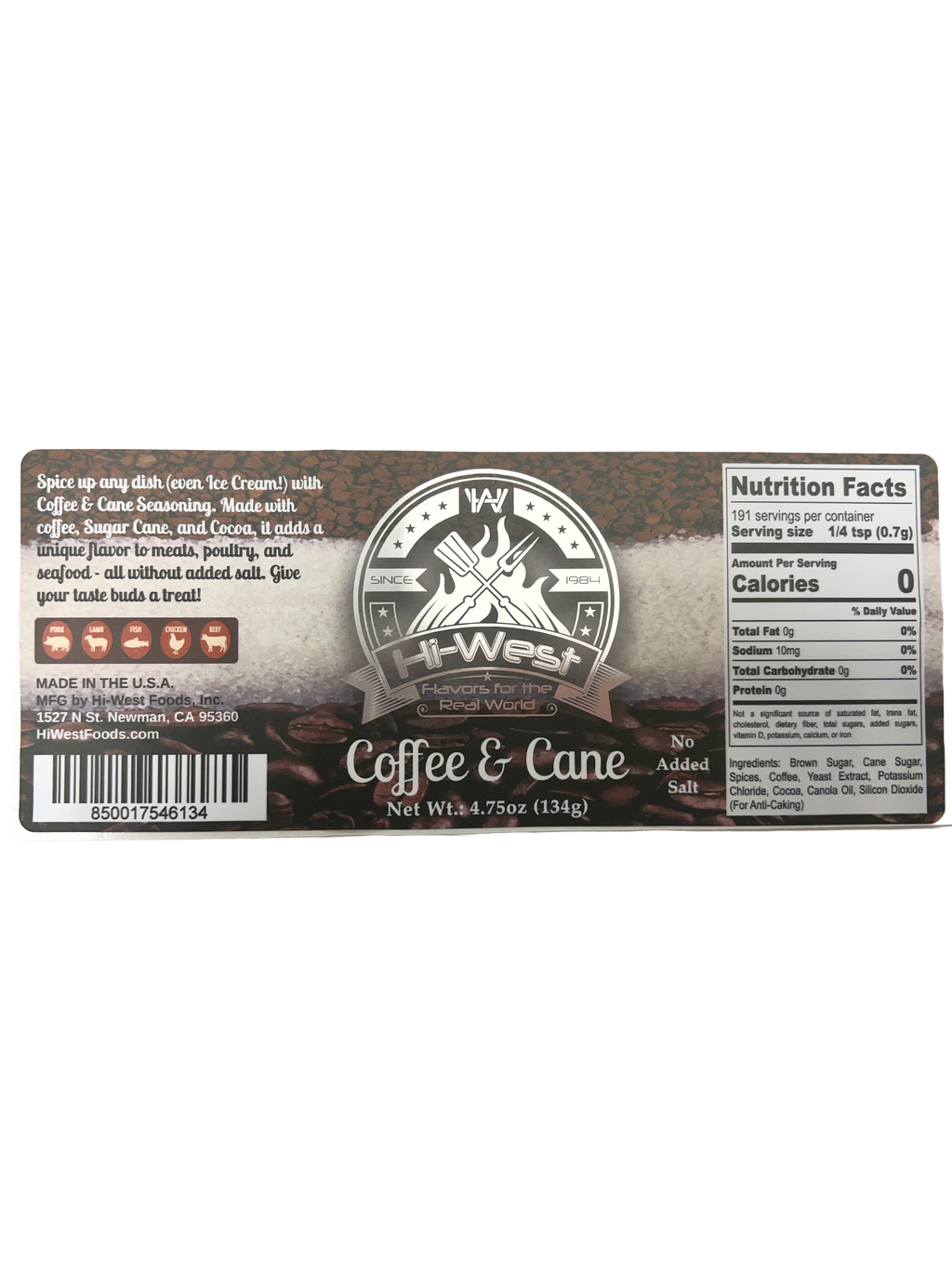 Hi-West Coffee & Cane Seasoning