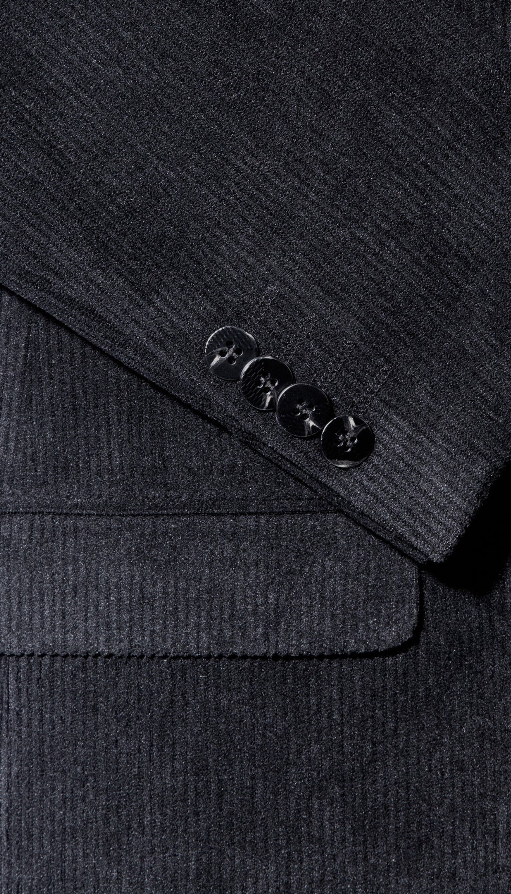 The Cordell Black 2pc Cotton Corduroy Notch Lapel Suit