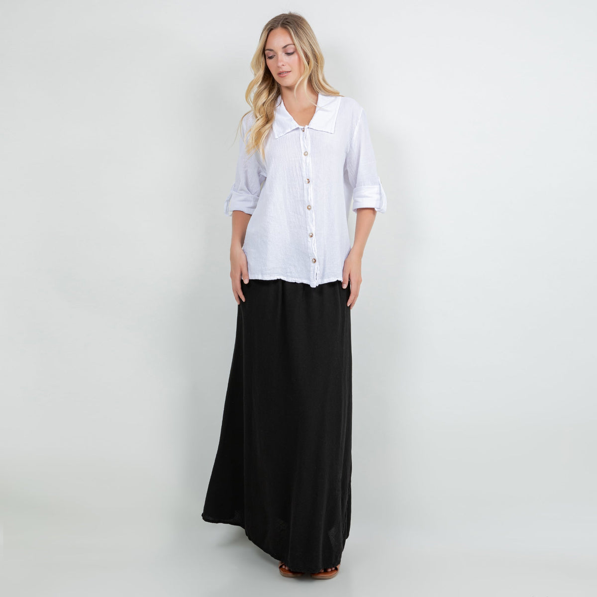 Sloanne Button-Up  100% Cotton Gauze