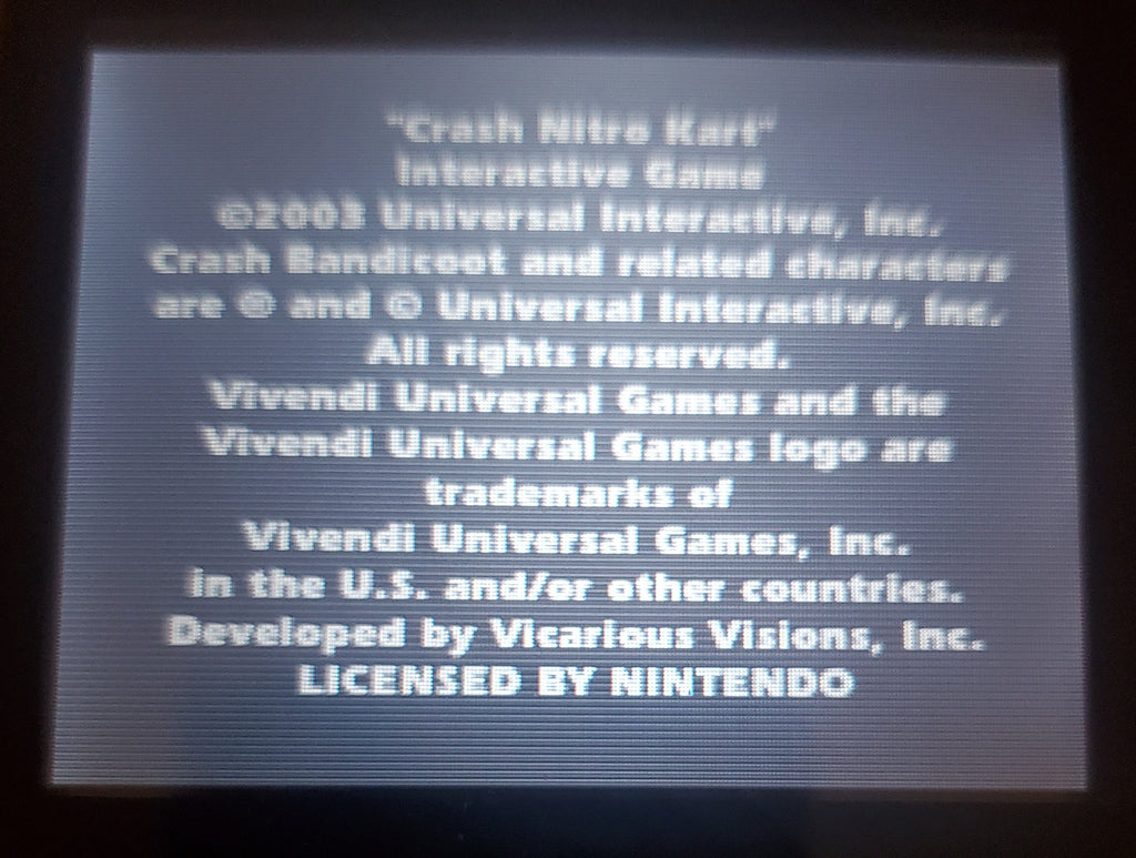 Crash Nitro Kart GBA Video Game Boy Advance Nintendo 2003