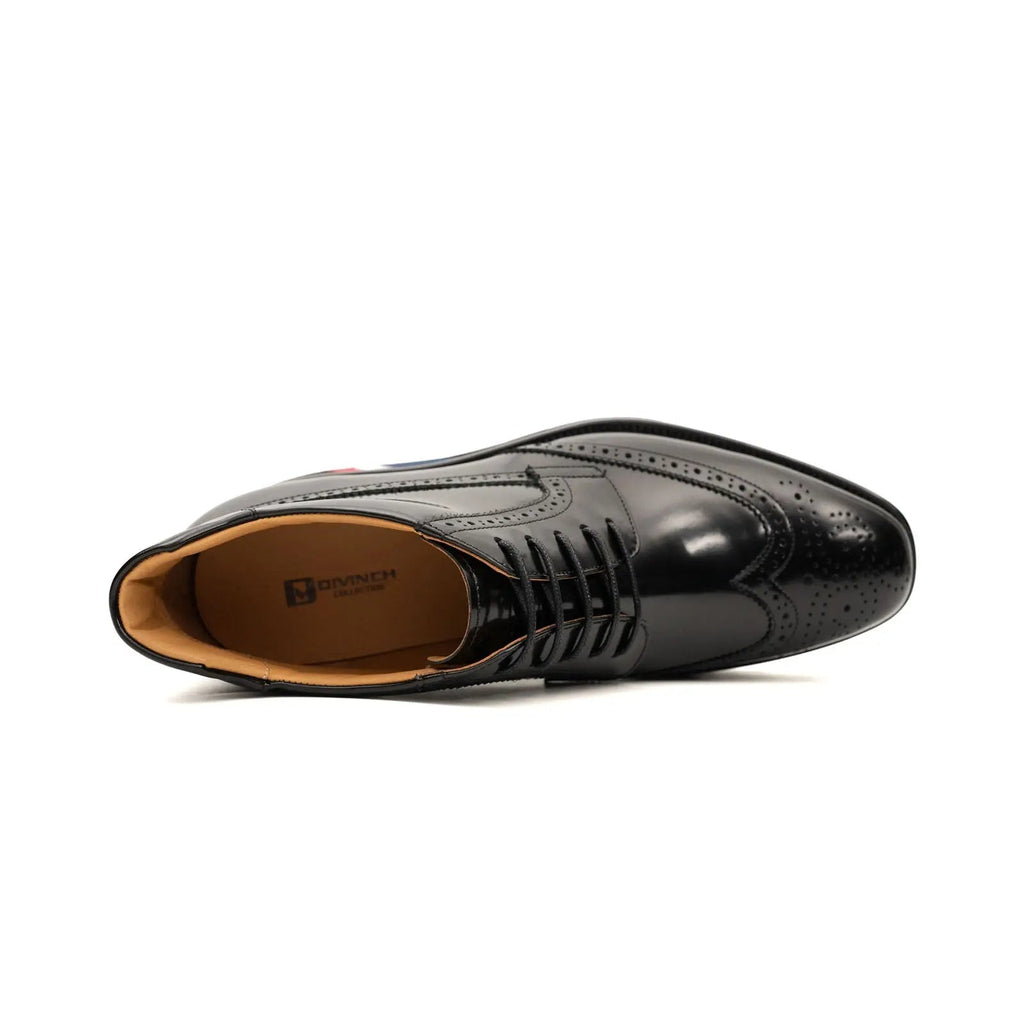 Black Platform Ankle-Height Lace-Up Shoe