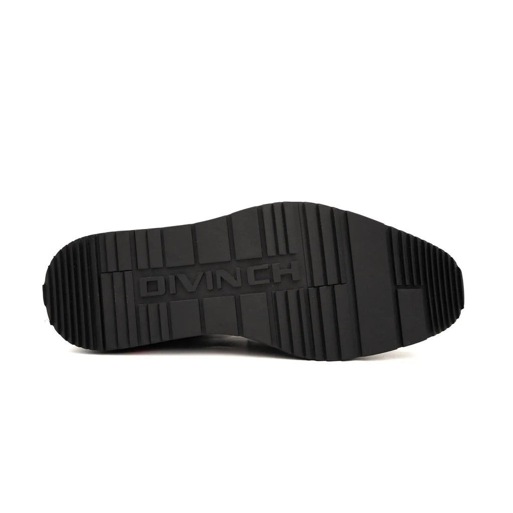 Black Platform Ankle-Height Lace-Up Shoe