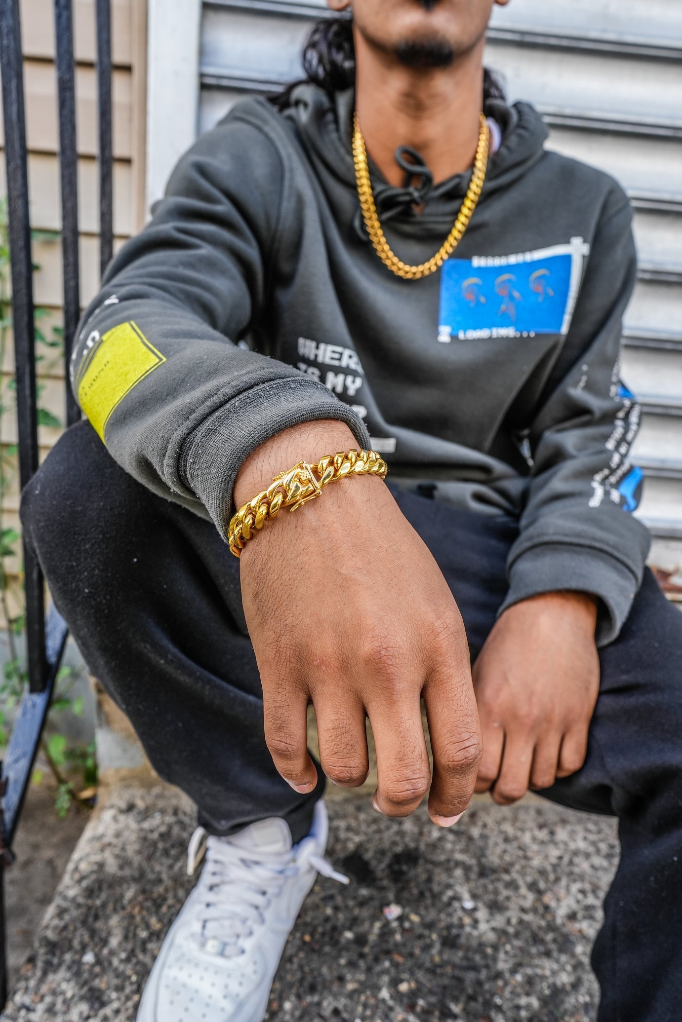 12mm Cuban Link Necklace Bracelet Bundle