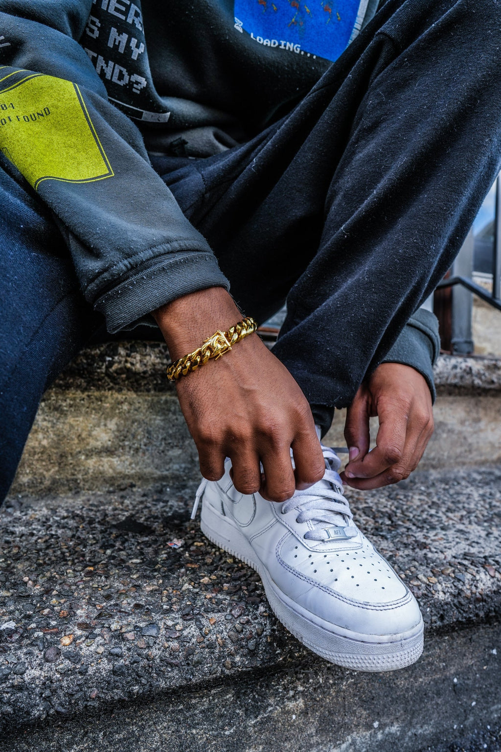 12mm Cuban Link Necklace Bracelet Bundle