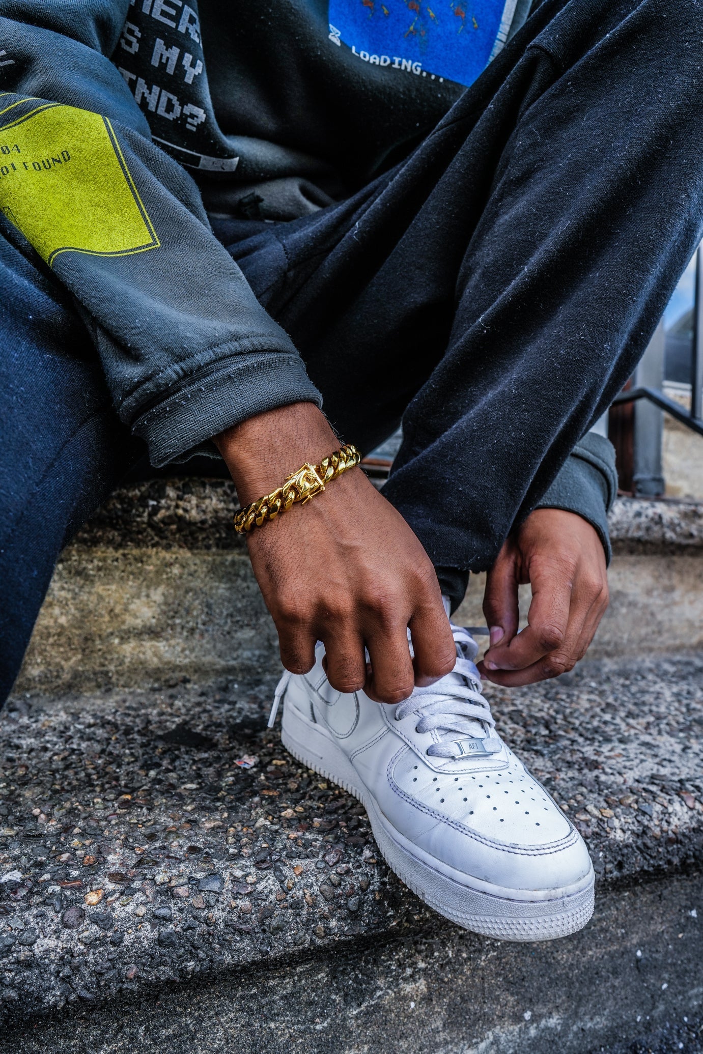 12mm Cuban Link Necklace Bracelet Bundle