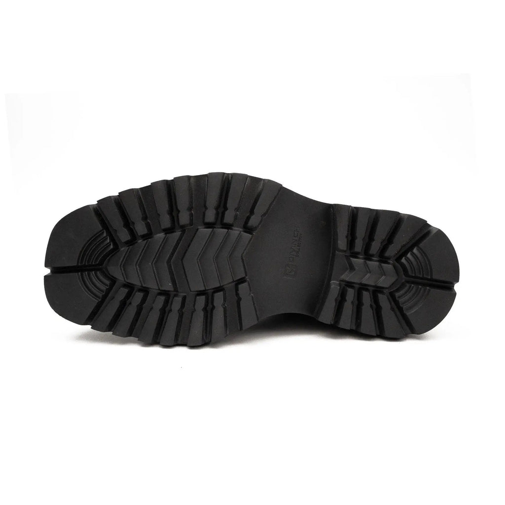 Black Square-Toe Derby Shoes with Pull Tab