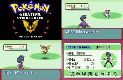 Pokemon Giratina Strikes Back GBA ROM Hack Video Game Boy Advance