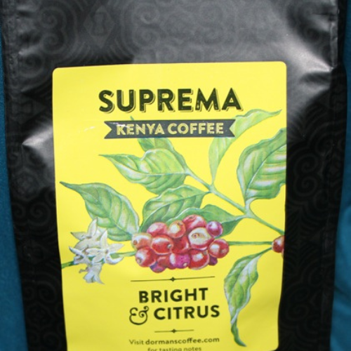 Dormans Suprema Kenya Coffee bright citrus front label close up