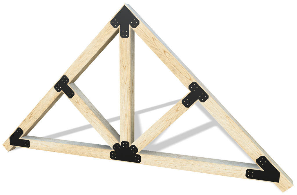 Chamfered Design Dog Eared Timber Truss Brackets for 8x8 Posts, 8" Timber Truss Brackets