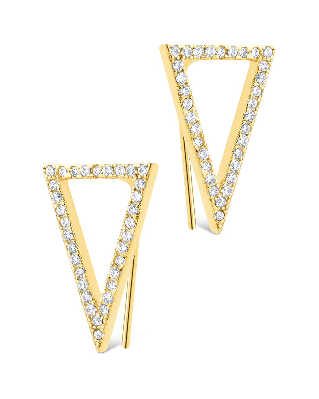 Sterling Silver Janine CZ Geometric Crawler Earrings
